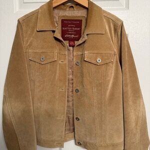 Vintage Eddie Bauer Seattle Washable Suede Jacket in Camel/Tan (L)